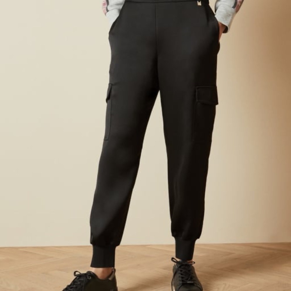 Ted Baker Sulia Satin Cargo Jogger, Black Sz 12